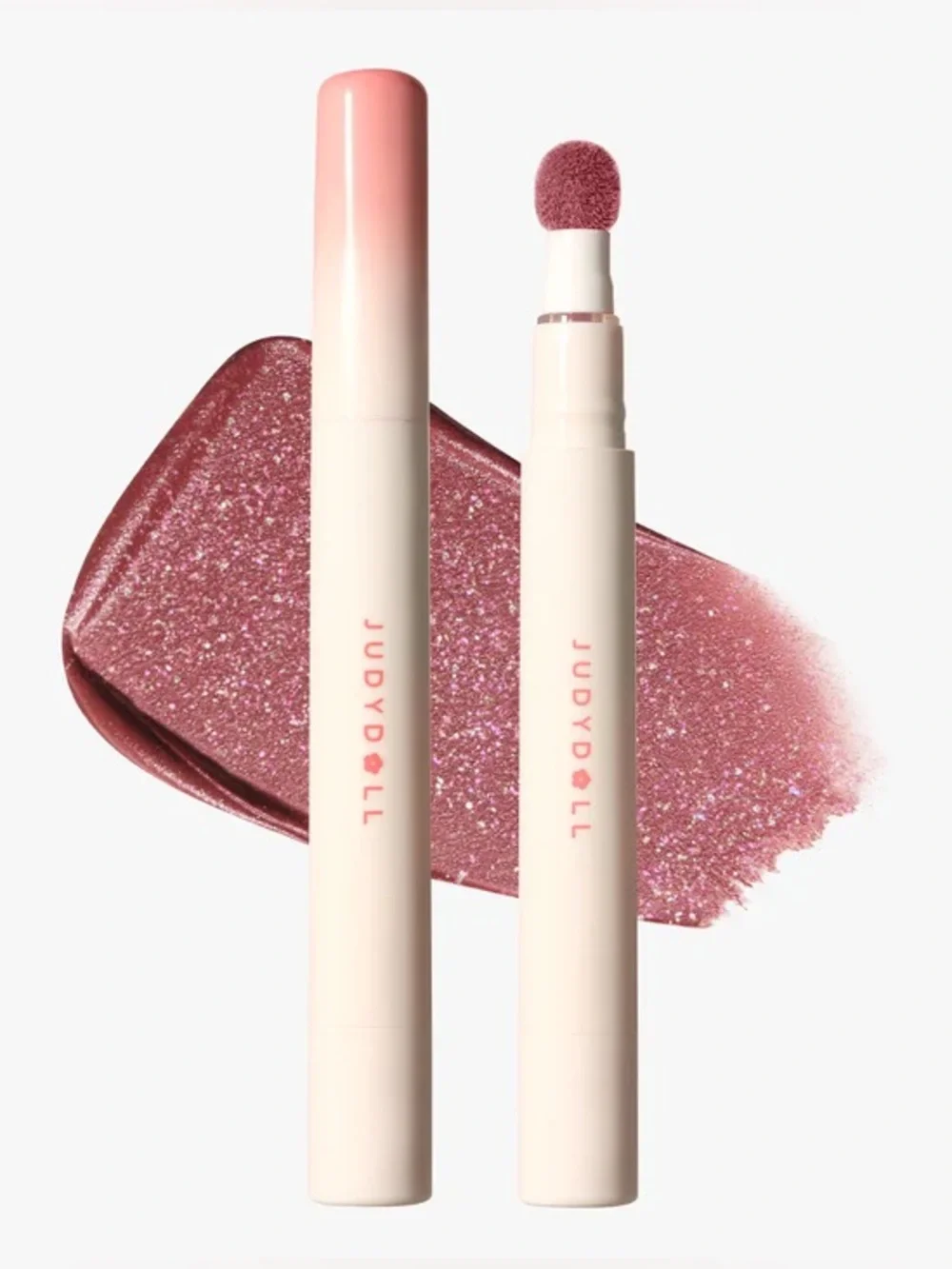 Judydoll Dusty Fig Cushion Matte Lock Lip Cream- nude w pink and silver shimmer